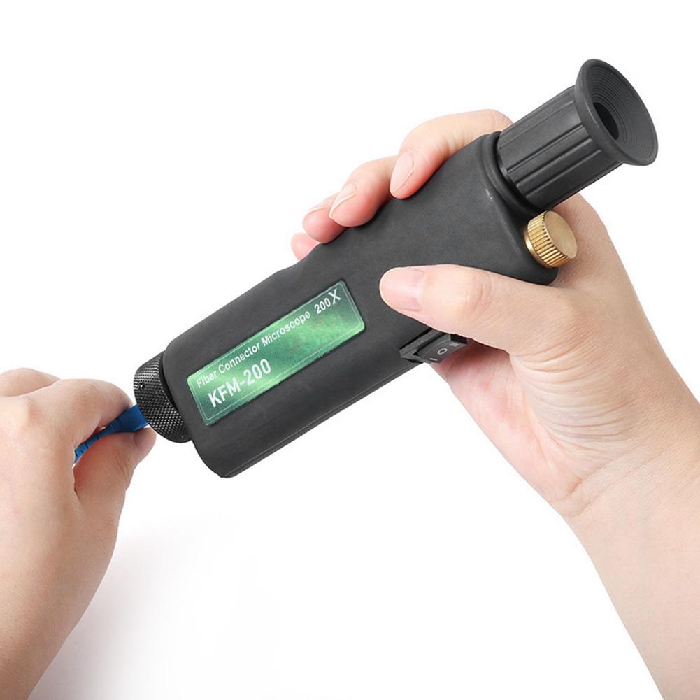 Handheld Optical Fiber Microscope Inspection Mini 200X 400x Magnification 2.5mm Adaptor