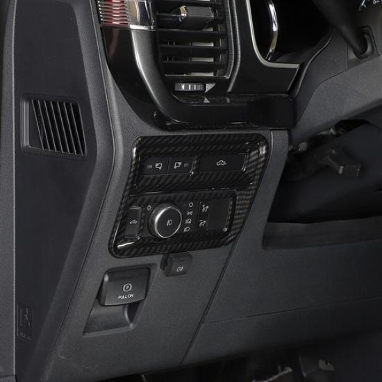 Carbon Fiber Headlight Switch Button Panel Trim Cover Bezels For Ford F150 +