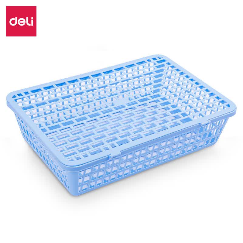 Deli A4 Mesh File Baskets with Lids - 3 Pack синий