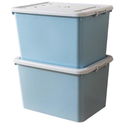 Large Blue Rolling Storage Box with Lid