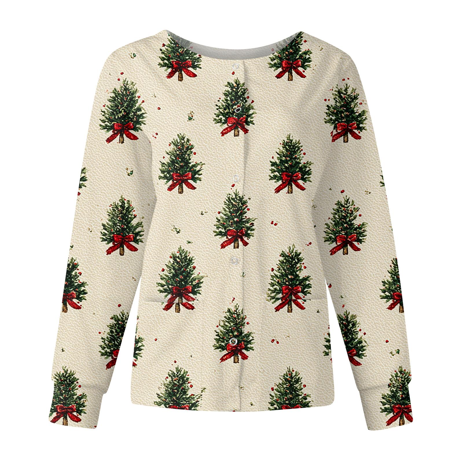 

Женская повседневная модная куртка с длинным рукавом, воротником-стойкой, на одной пуговице, с рождественским принтом, рабочая куртка, топы XXXL