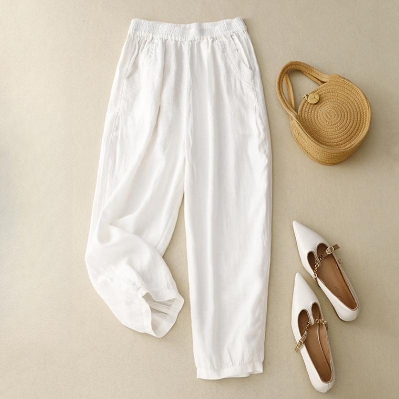 

Women s Adjustable Waist Trousers M білий