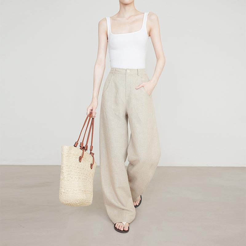 Women's 2026 Summer Linen Pants - Loose, Comfortable, Wide-Leg, Extended Length