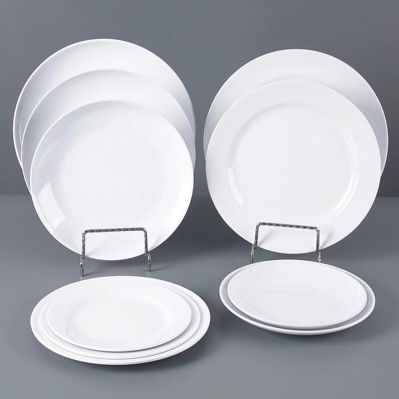 Bílý melaminový komerční kulatý jídelní talíř