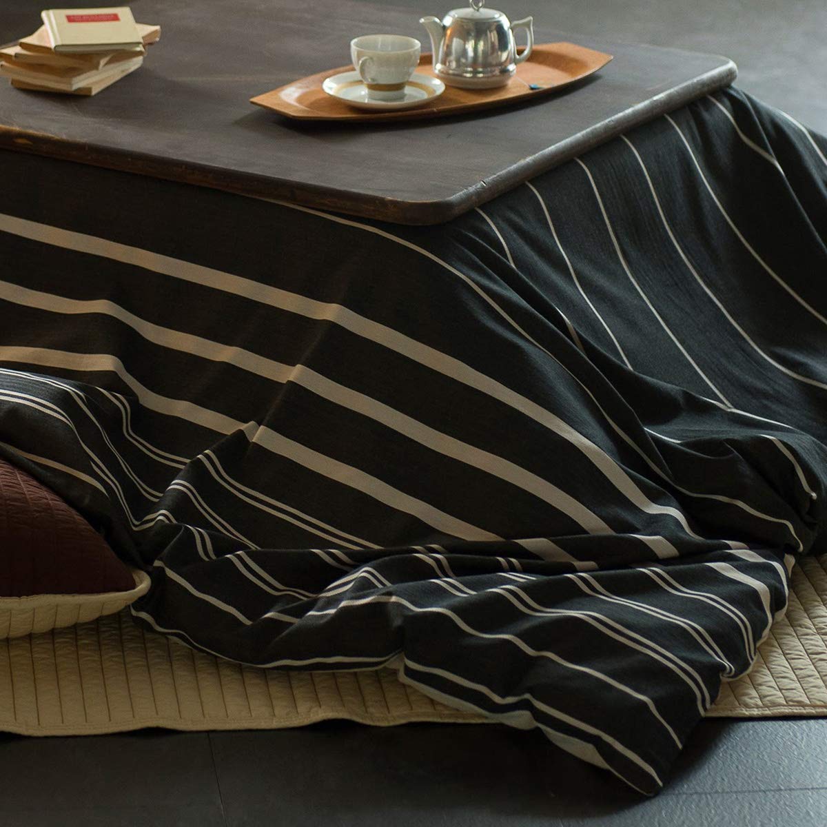 

Fab the Home Kotatsu Futon Cover, Charcoal, 200x200cm (Square), Zebrano, FH182056-181