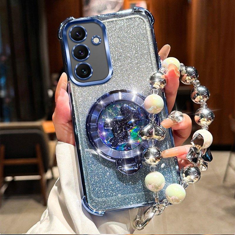 Glitter Pony Bracket Bracelet Case for Samsung Galaxy A17 A07 A37 A57 A16 A26 A36 A56 A06 A15 A25 A35 A55 A14 A24 A34 A54 5G