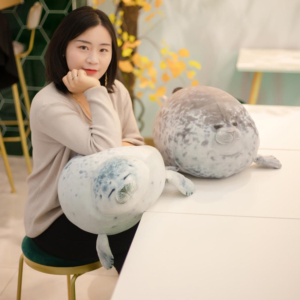 Kawaii Lifelike Seals Plush Toys Stuffed Soft Marine Sea Lion Animal Doll Cute Squishy Pillow Back Cushion Kid Birthday Gifts