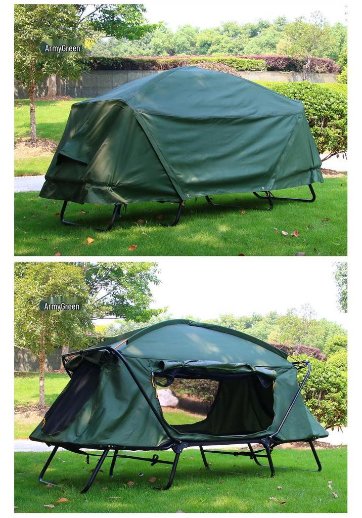 Double Layer Stormproof Outdoor Tent for Two - Rainproof, Thickened, Off-Ground, Perfect for Camping, Cold Weather, and Fishing