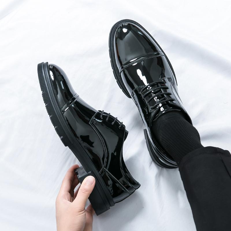 Fashion Classic Green Style Casual Derby Formal Shoes Career Office Leather Shoes Pointy Toe Handmade Business Wedding Dress Shoes Men