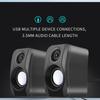 USB Wireds Speaker Stereo Subwoofer Sound Box 3.5mm Input USB Power Computer Speaker for Desktop PC