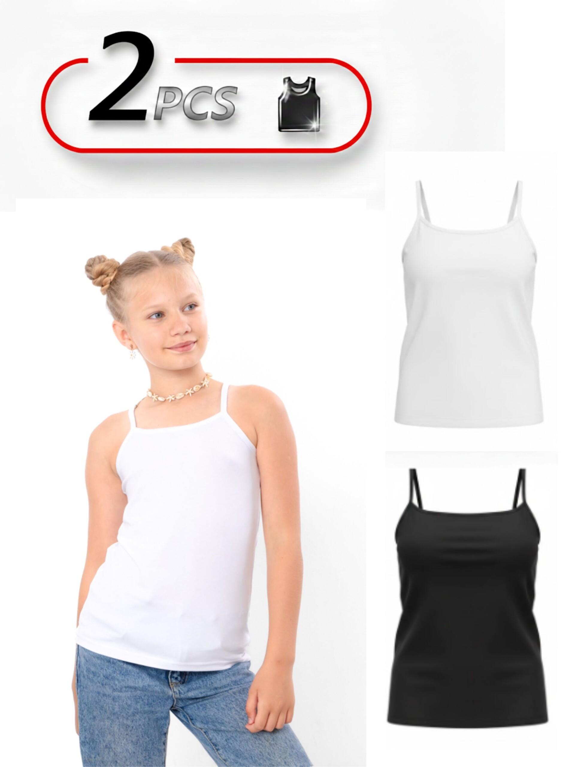 

Базові майки для дівчат, 2 шт., Будь-який сезон, 6289-036-pak2 HC 140 теплим білим кольором