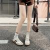 Inner Height Increase Leather Lace-up Women's New Soft-soled Sports and Leisure Board Shoes Retro Little White Shoes