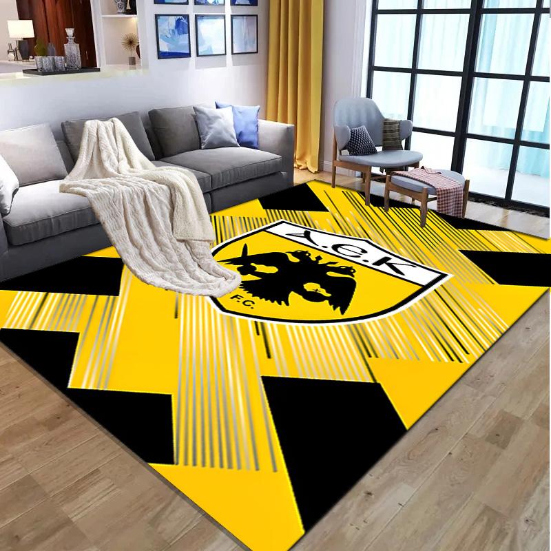 AEK Athens FC Pattern Rug, Indoor/Outdoor Mat, for Picnic, Gameroom, Bedroom, Office, Living Room, Home Decor Carpet, Birthday Gift