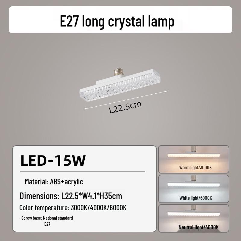 Custom LED E27 Bulb - Three-Color Crystal Chandelier with Dimmable Light Strip