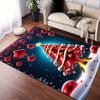 1 pièce Tapis Thème Noël, Imprimé Sapin de Noël Rouge, Tapis de Chevet, Tapis Antidérapant pour Buanderie, Lavable en Machine Absorbant l'Eau Tapis de Porte d'Entrée