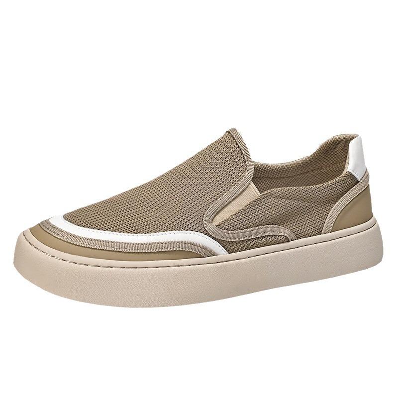 Slip-on Men's Shoes Summer Shoes Soft Soles Deodorant Black Men's Board Shoes Thick Sole Sports Leisure  Cloth Canvas Shoes H654