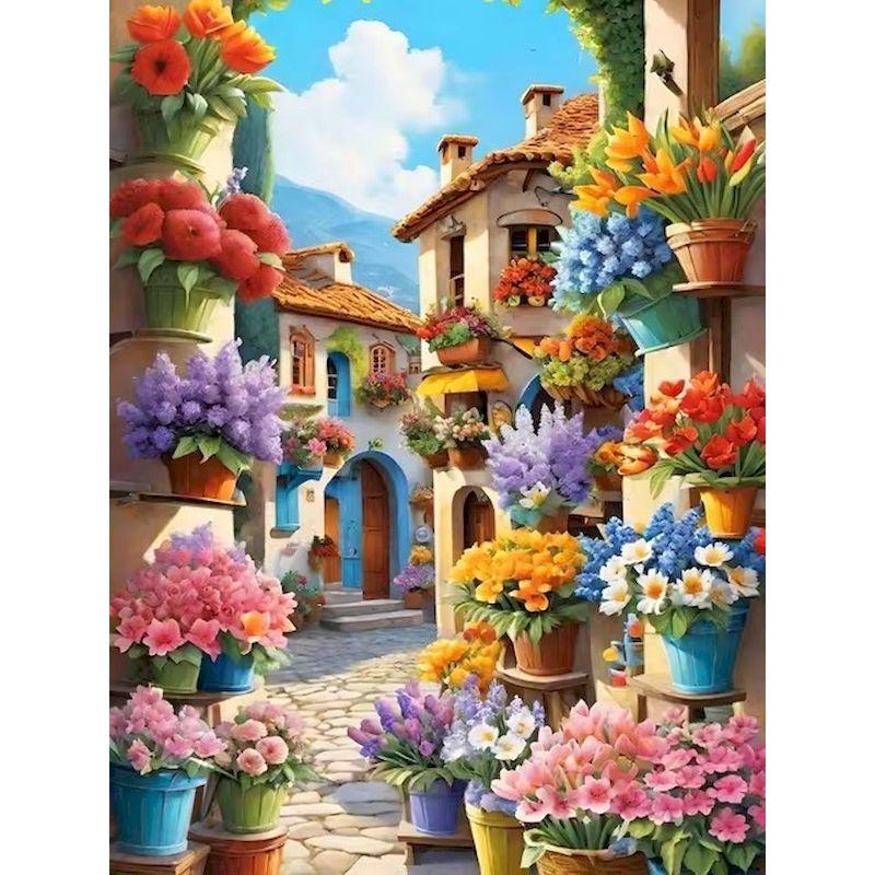 5d Diament Malarstwo Krajobraz Ulica Miasto Pełne Wiercenie Wystrój Domu Diament Haft Kwiat Mozaika 5d Diy Prezent Wystrój Domu