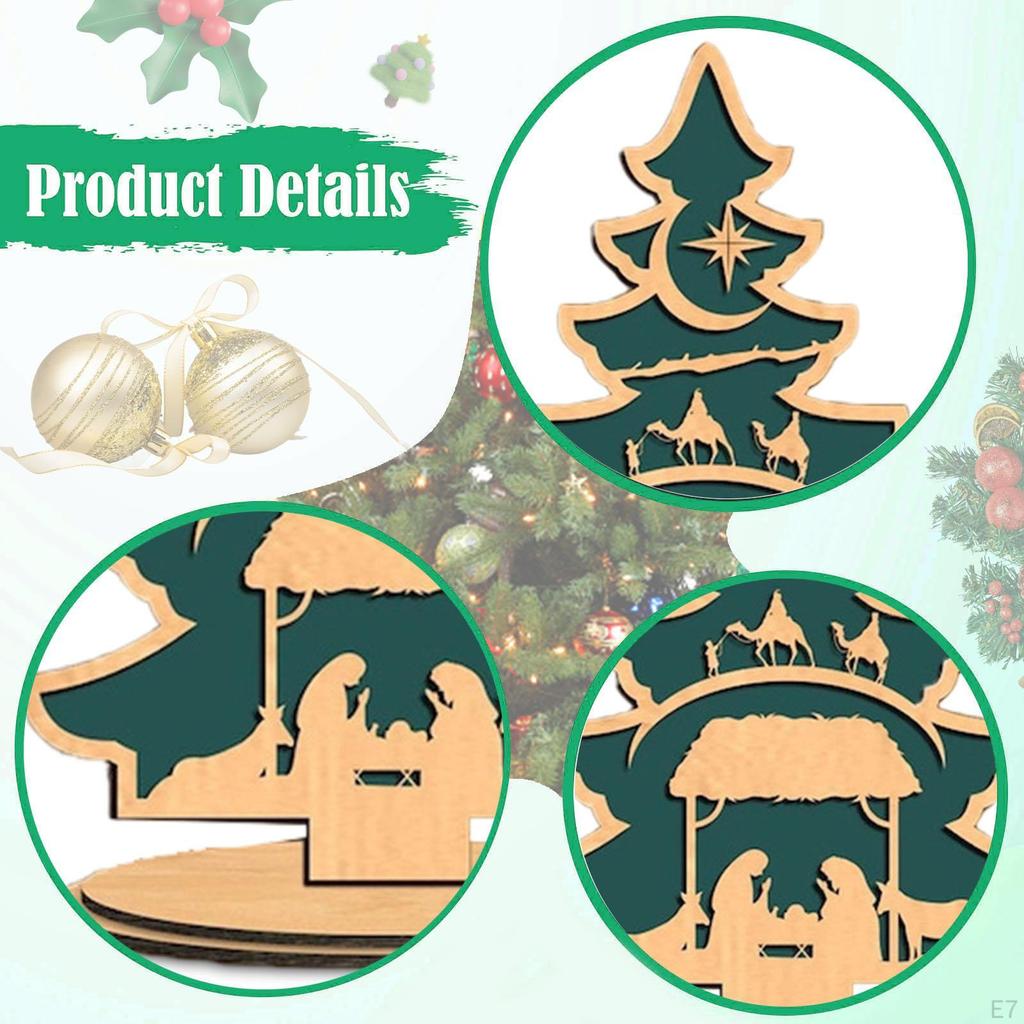 Christmas Decoration Tree Decorative Wooden Sign Desktop Ornament for Holiday