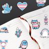 60pcs Cute LGBT Transgender Pride Stickers Car Notebook Laptop Skateboard Guitar Fridge Cartoon DIY Vinyl Decal Sticker