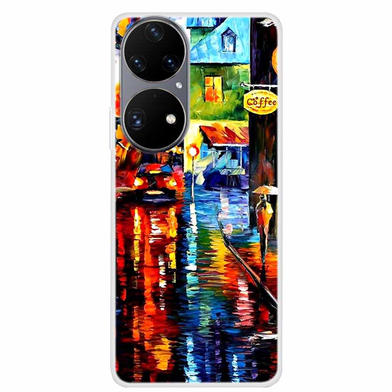 For Huawei P50 Pro Case P50 P50E Clear Fashion TPU Silicone Shockproof Phone Case for Huawei P50 Pro Case P 50 Protective P50Pro