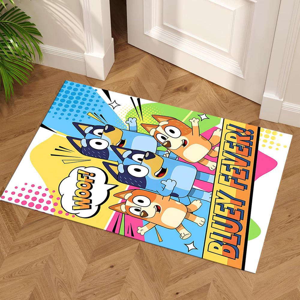 Bluey Fever Adventure Floor Rug Office Rug Perfect for Living Rooms Kitchen Bedrooms Foyer Antislip Carpet Office home decor Best for Christmas