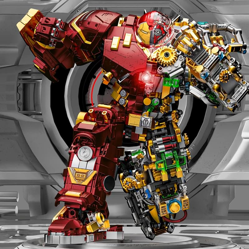 Zmart Iron Hero Block Action Figure Mark Building Set (2700+ pieces) - Buster Mech Mech Suit Block Robot Man Armor Building Set - Large Model with LED