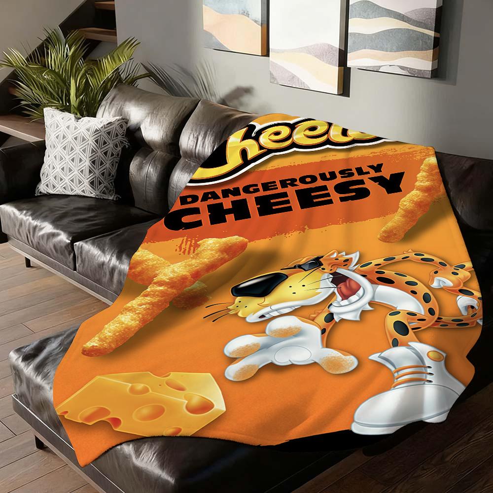 Fashion Food Print C-Cheetos Blanket For Sofa Office Bed Plane Travel Sleep Read Relax Camping Soft And Warm
