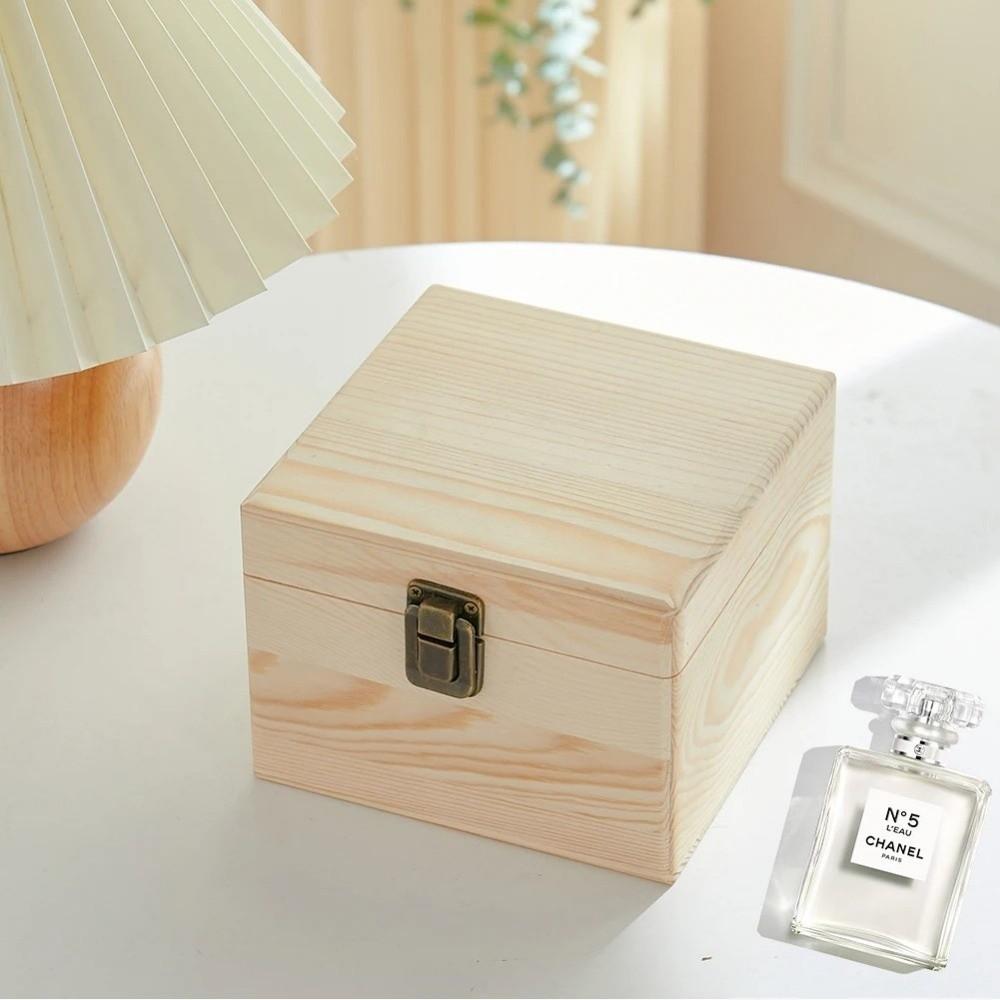 Wooden Storage Box Clamshell Dried Flower Box Retro Jewelry Gift Box  For Home Decor