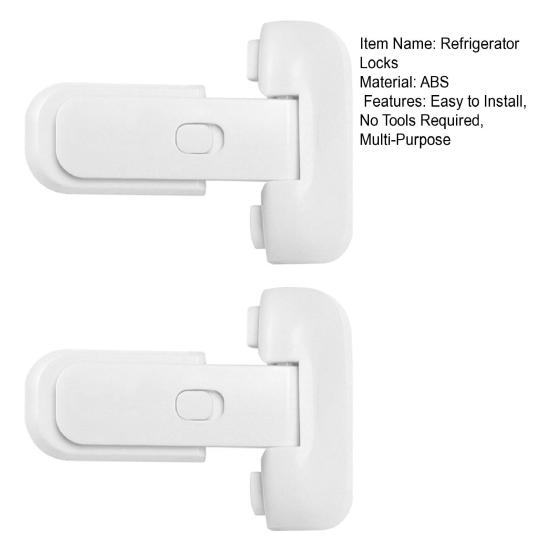 2Pcs Child Safety Refrigerator Lock Self-adhesive Multi-Purpose Drawer Cupboard Oven Fridge