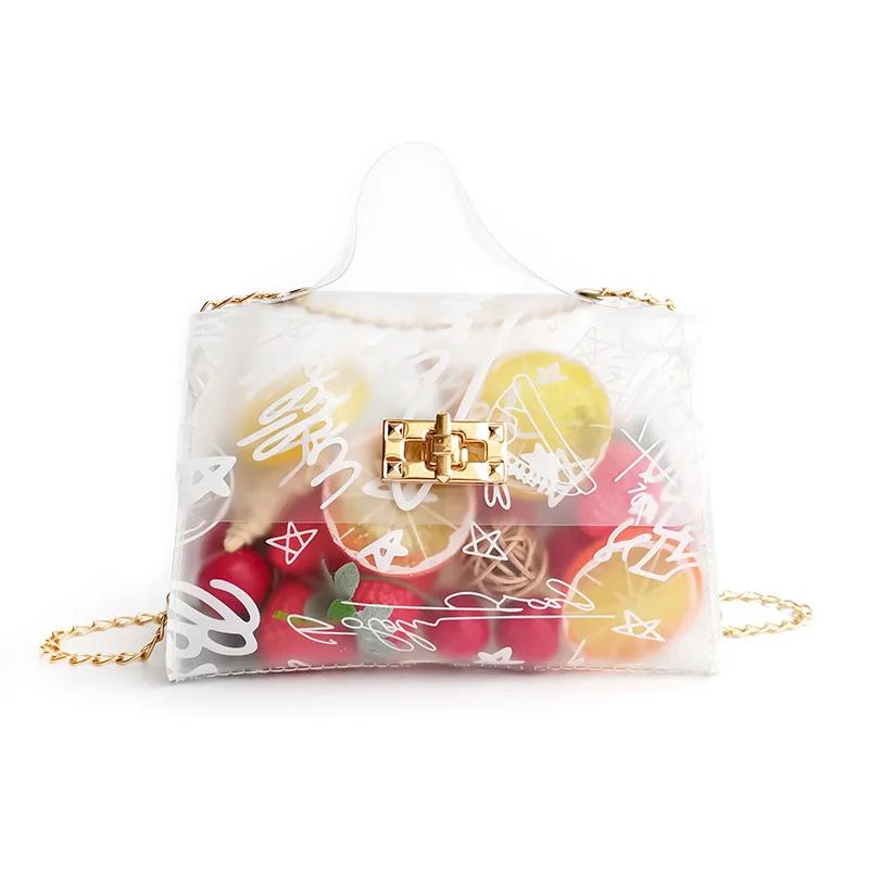 New Fashion, Elegance, Transparency, Small Square Bag, Literary Model, Illustration, Printed Handbag, Shoulder Slung