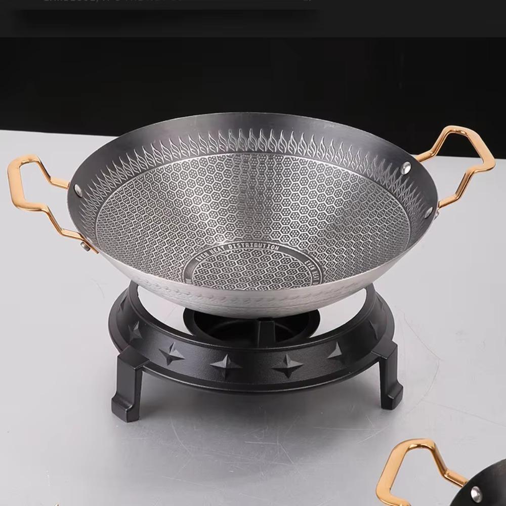 Korean Style Dry Boiler Non Stick Camping Wok Kitchen Accessory Frying Cooking Pot  Picnic