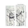2pcs Classic Airplane Window Drapes   Vintage Blue & Black Round Frame Sketch with Sky Clouds   Polyester Fabric   Home Decor Curta