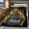 Firefighter Maltese Cross Emblem Blanket Personalized Name Soft Comfortable Stylish Blanket Car Blanket Perfect For Travel Camping Outdoor Home