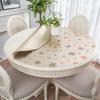 Round Table Tablecloth Pvc Soft Plastic Glass Waterproof, Oil-Proof and Scalding-Proof, Leave-In Round Impervious Dining Table Mat Household