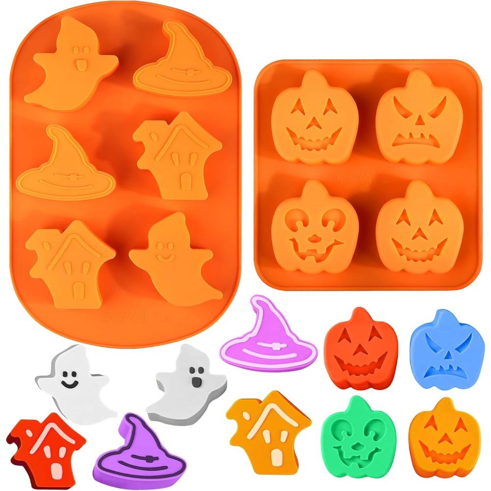 Halloween Silicone Cake Mold Pumpkin Mold Ghost Hat Skull Nonstick Chocolate Food Baking Tray Cookie Biscuit Cake Baking Mold
