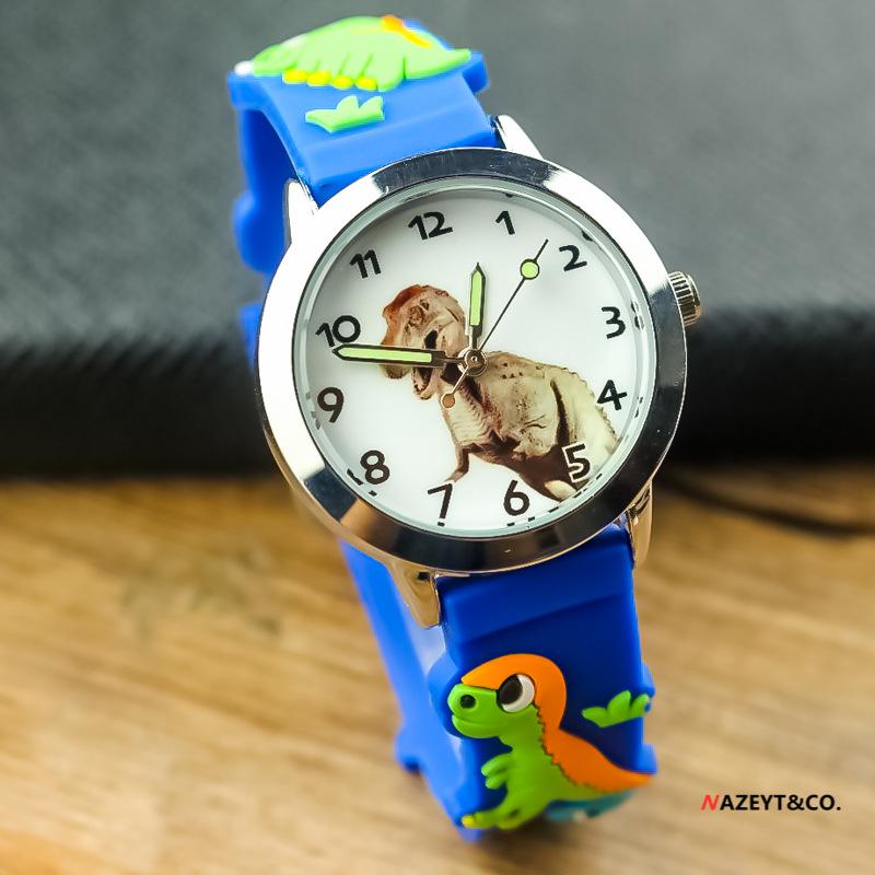 Cute 3D Dinosaur Waterproof Kids' Quartz Watch – Korean Style T-Rex Wristwatch for Kindergarten Boys