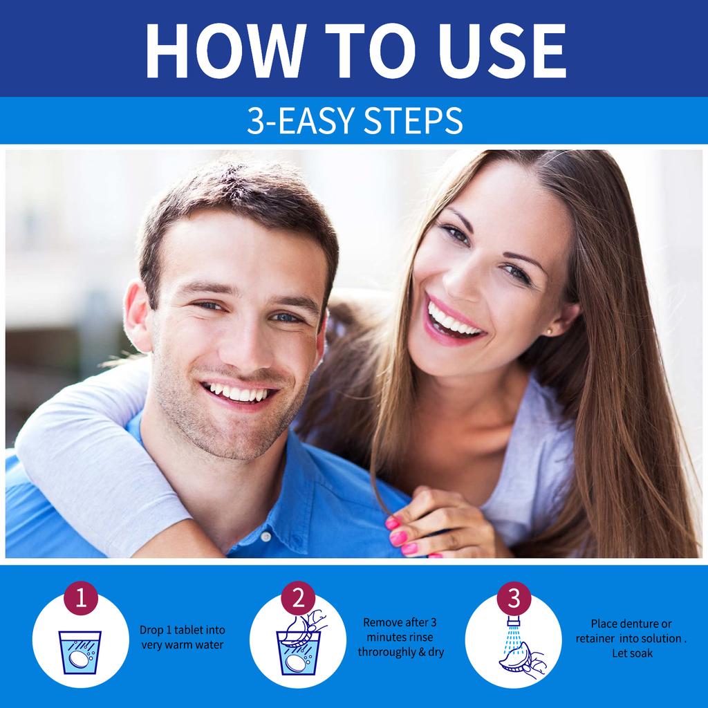 Jaysuing  White Denture Fresh Breath Oral Care Cleaning Tablet
