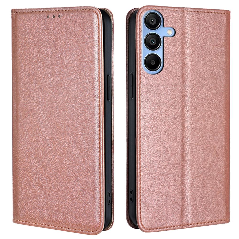 For Samsung Galaxy A15 4G/A15 5G Case Solid Color PU Leather Magnetic Closing Phone Guard Cover