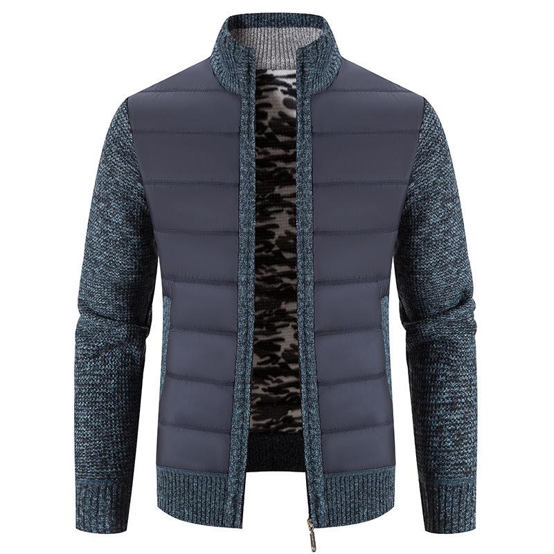 Maglioni Autunno Inverno da Uomo Maglieria Giacca Moda Cuciture Collo Alto Giacca Imbottita Giacca Imbottita da Uomo