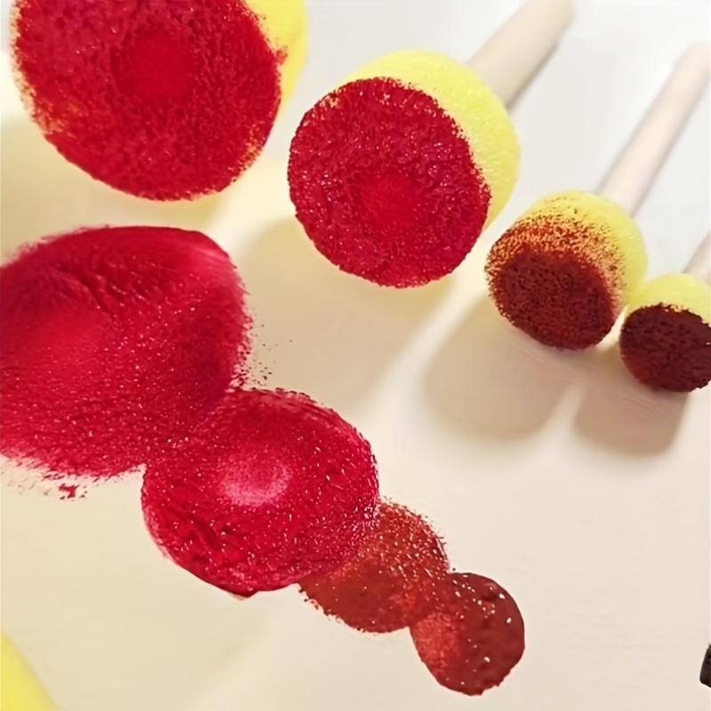24pcs Yellow Sponge Paint Brushes/Round Mushroom Heads/Durable Rubber/for Graffiti, Painting, And Art Projects