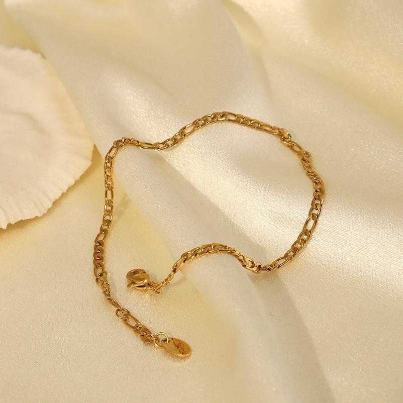 Popular Titanium Steel Retro Plated 18K Gold Necklace Women'S Personality Niche Hip Hop Bracelet Style Versatile Jewelry