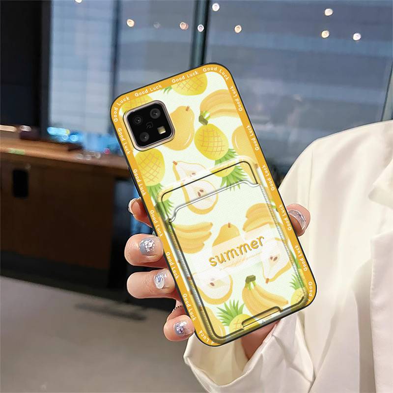 Silicone Cute Phone Case For Sharp Aquos Sense4 4G/Sense 5G Shockproof Back Cover Protective Durable Card Slot Graffiti