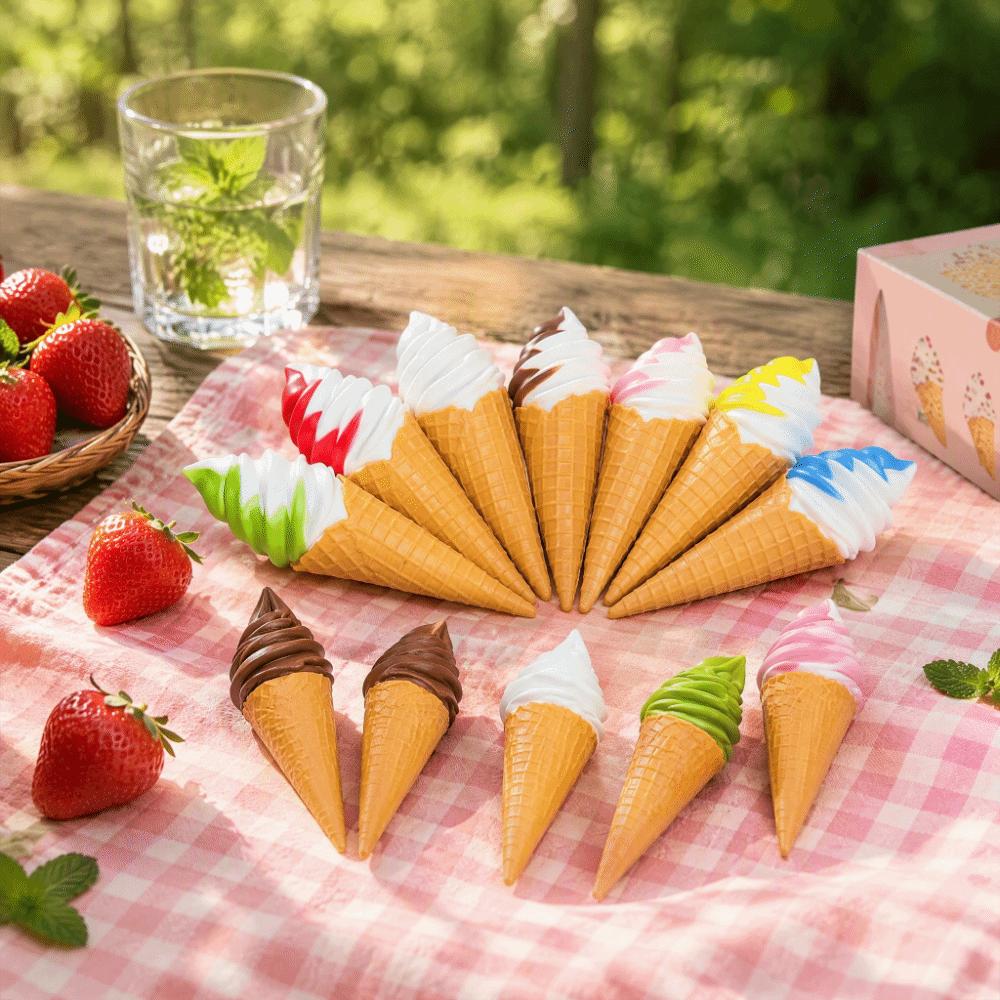 Display Ornament Plastic Artificial Ice Cream Simulation Model Realistic Look Fake Ice Cream Ice Cream Model Cafe Layout