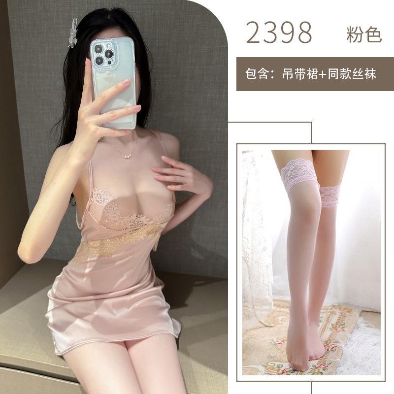 Sexy lace suspenders, low-cut, big, pure desire, hot, no need to get rid of the temptation of backless interest