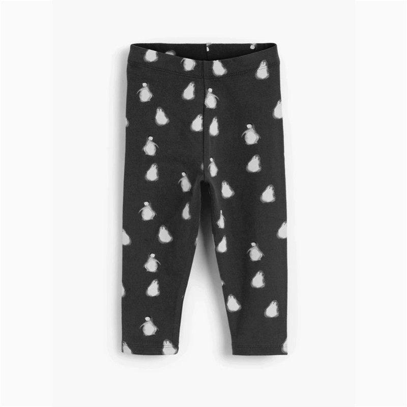In-Stock Cute Penguin Girls Autumn Leggings, New Spring and Autumn European and American Style Elastic Waist Pants for Young Children Little Penguin 100