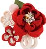 Conjunto de adornos para el cabello Ceremonia Furisode Red Tsumami Crafts Crepe 3 piezas para la mayoría de edad kk-007