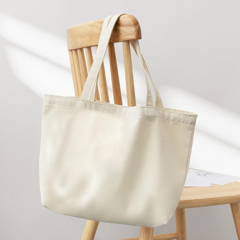 Solid Color Canvas Handbag Bento-Style Shoulder and Shopping Bag