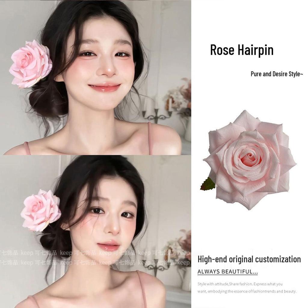 Yellow Frangipani Hibiscus Hair Clip - Tropical Beach Vacation Accessory