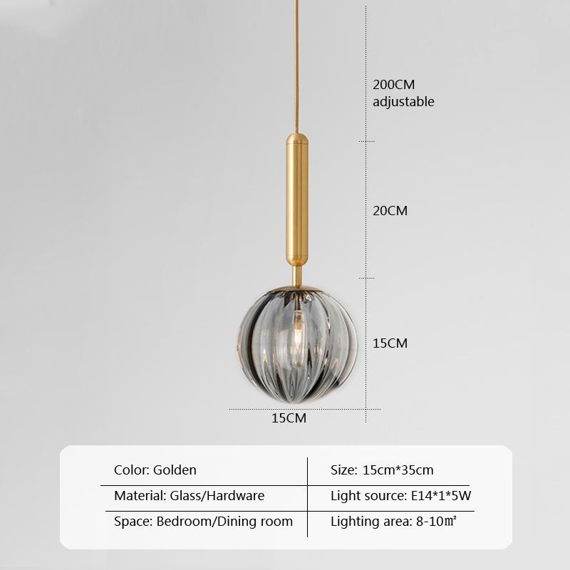 Nordic LED Glass Pendant Light Jewel Blue Ball Hanging Light Wine Red Living Room Decor Fxiture Bedroom Amber Indoor Lamp Lustre