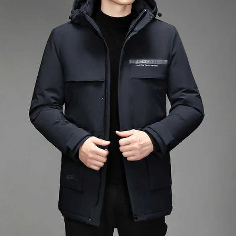 Medium and long new down jackets men's work clothing old goose down jackets men's thickened elderly jackets
